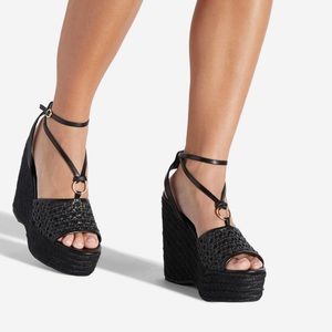 Black Summer Wedges
